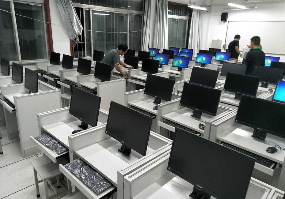 西安交大多媒體升降屏風桌教室